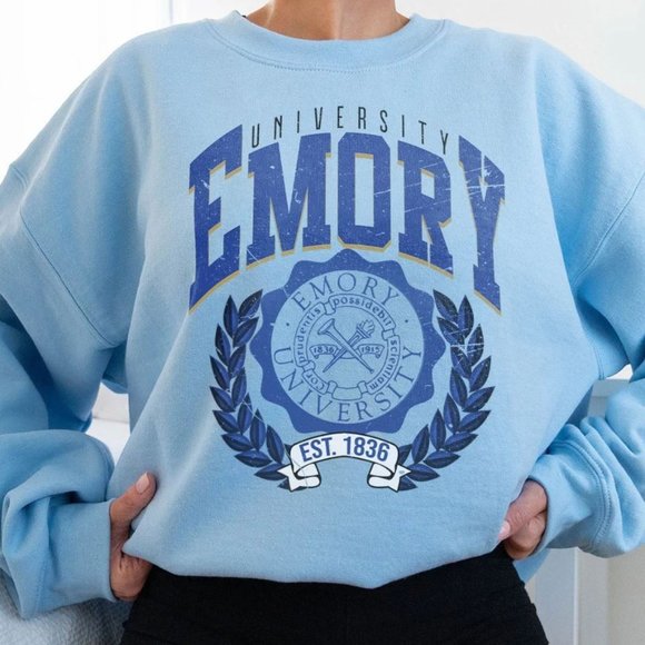 Emory University Sweatshirt Emory College Shirt Emory Eagles Shirt Vintage Style - Picture 1 of 1